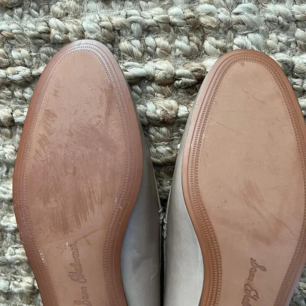 Sam Edelman Loraine Bit Loafers Taupe Leather Gold Hardware Women’s 10.5 Preppy